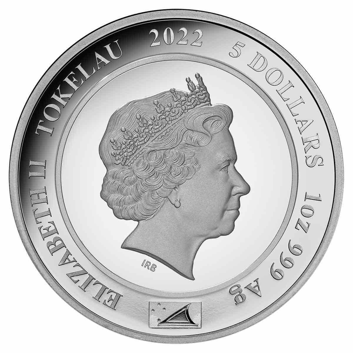 Tokelau 2022 $5 Queen Elizabeth 1952 Accession To The Throne 1oz Silver Proof Coin