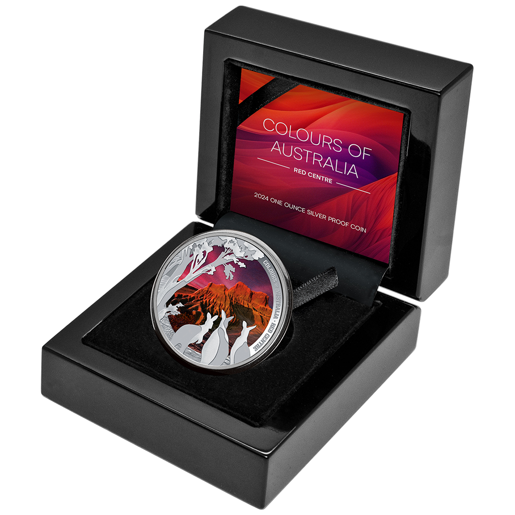 Niue 2024 $1 Colours of Australia Red Centre 1oz Silver Coloured Proof Coin