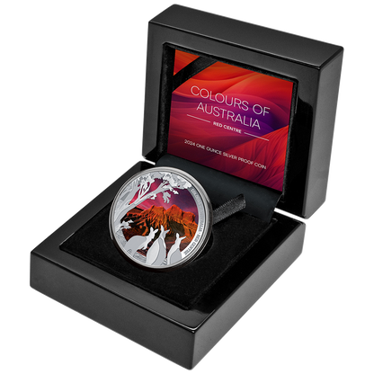 Niue 2024 $1 Colours of Australia Red Centre 1oz Silver Coloured Proof Coin