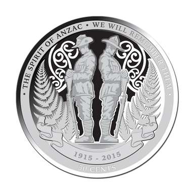 NZ 2015 50c The Spirit of ANZAC 1oz Silver Proof Coin