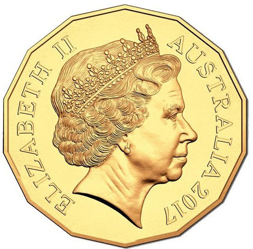 2017 50c WMF Berlin Lunar Year of The Rooster Gold Plated Uncirculated Coin