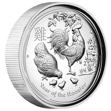 2017 $1 Lunar Year of The Rooster 1oz Silver High Relief Proof Coin