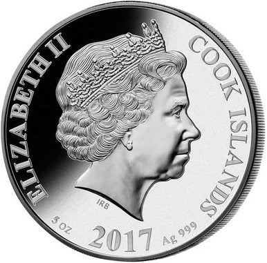 Cook Islands 2017 $25 Year of The Rooster 5oz Silver with Mother of Pearl Proof Coin