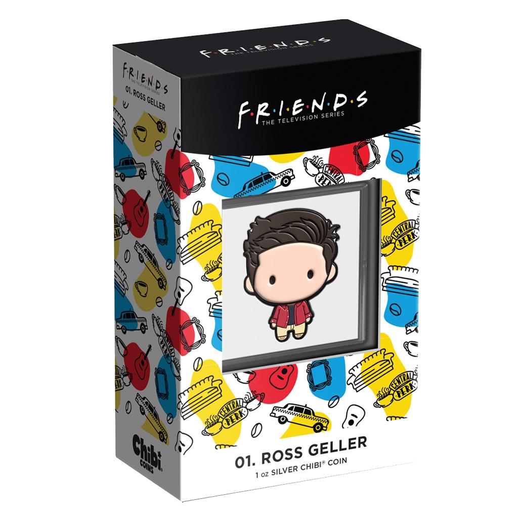 Niue 2022 $2 Chibi FRIENDS Ross Geller Shaped 1oz Silver Proof Coin