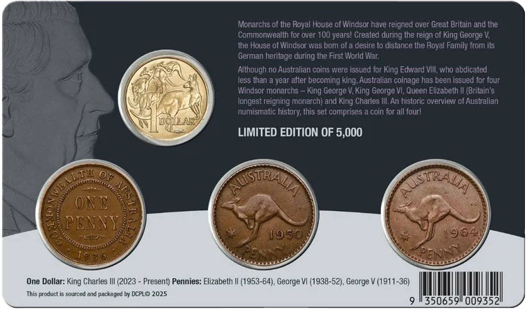 The Royal House of Windsor Australian 4 Coin Set
