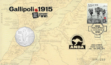 2014 50c ANDA Centenary of WWI Gallipoli Campaign PNC