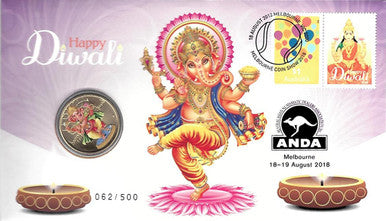 2018 $1 ANDA Melbourne Happy Diwali PNC