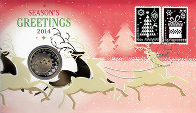 2014 $1 Season's Greetings Gold Foil Limited Edition PNC