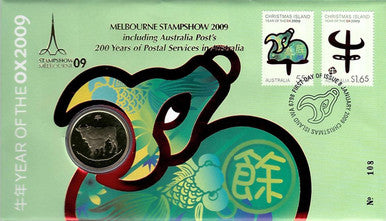 2009 $1 Melbourne Stamp Show Year of The Ox PNC