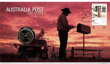 2009 $1 Melbourne Stamp Show Australia Post 200 Years PNC