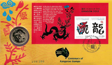 2012 $1 Centenary of Kangaroo Stamps Year of The Dragon PNC