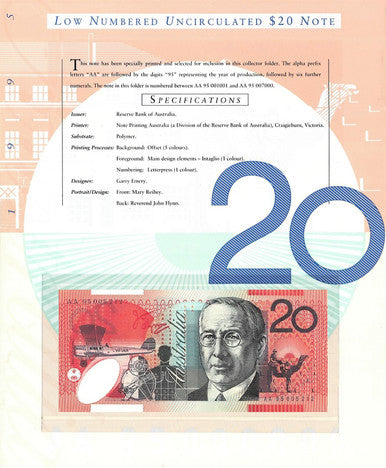 1995 $20 Deluxe Low Numbered Uncirculated Note