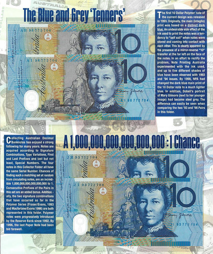2002 $10 ANDA The Blue and Grey 'Tenners' 4 Note Set