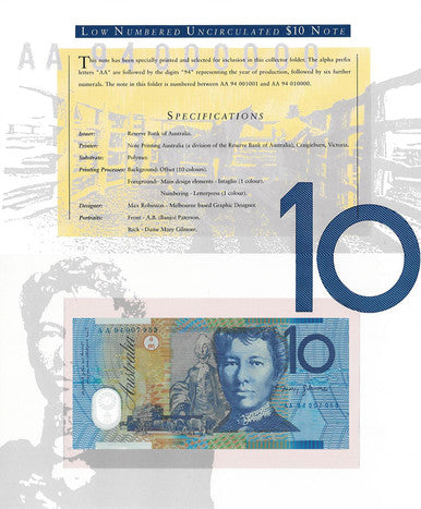 1994 $10 Deluxe Low Numbered Uncirculated Note