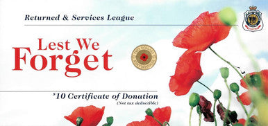 2012 $2 RSL Remembrance Day Coloured Coin