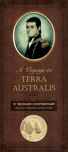 2014 $1 A Voyage To Terra Australis 'B' Counterstamp Uncirculated Coin