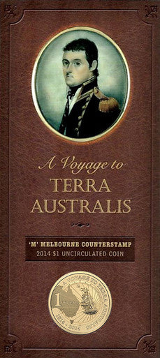 2014 $1 A Voyage To Terra Australis 'M' Counterstamp Uncirculated Coin