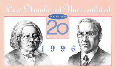 1996 $20 Deluxe Low Numbered Uncirculated Note