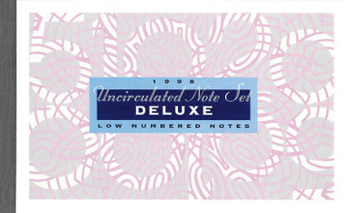 1998 Deluxe Low Numbered Uncirculated 5 Note Set