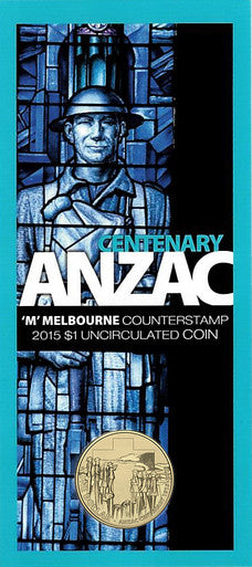 2015 $1 ANZAC Centenary 'M' Counterstamp Uncirculated Coin