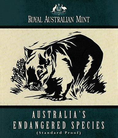 1998 $10 Australia's Endangered Species Northern Hairy-Nosed Wombat Silver Proof Coin
