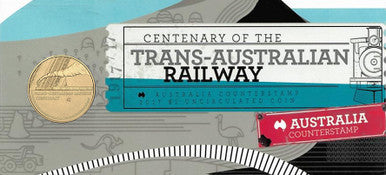 2017 $1 Centenary of The Trans-Australian Railway 'Australia' Counterstamp Uncirculated Coin
