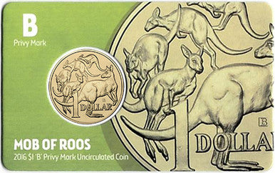2016 $1 ANDA Brisbane Mob of Roos 'B' Privy Mark Uncirculated Coin