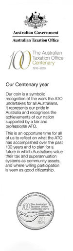 2010 20c Centenary of The Australian Taxation Office Recognition of Work Uncirculated Coin