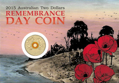 2015 $2 Remembrance Day Coloured Uncirculated Coin