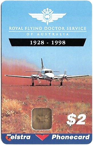 1998 $5 70 Years of Royal Flying Doctors Uncirculated Coin with Phonecard