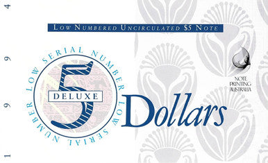 1994 $5 Deluxe Low Numbered Uncirculated Note