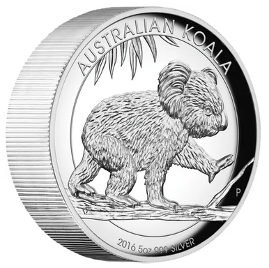 2016 $8 Australian Koala 5oz Silver High Relief Proof Coin