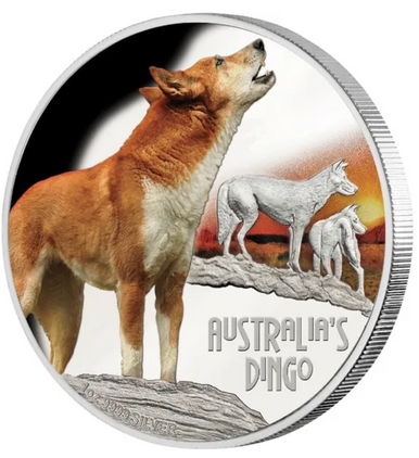 Tuvalu 2018 $1 Deadly and Dangerous Dingo 1oz Silver Coloured Proof Coin