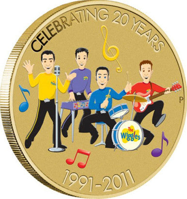 2011 $1 The Wiggles 20th Birthday Commemorative Al-Bronze 4 Coin Set