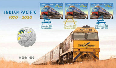 2020 50c Indian Pacific 50th Anniversary Limited Edition PNC