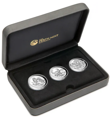 2013 $1 Australian 1oz Silver High Relief Proof 3 Coin Collection