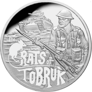 Niue 2016 $1 The Rats of Tobruk 75th Anniversary Commemorative Proof Coin with Replica Rats of Tobruk Medal