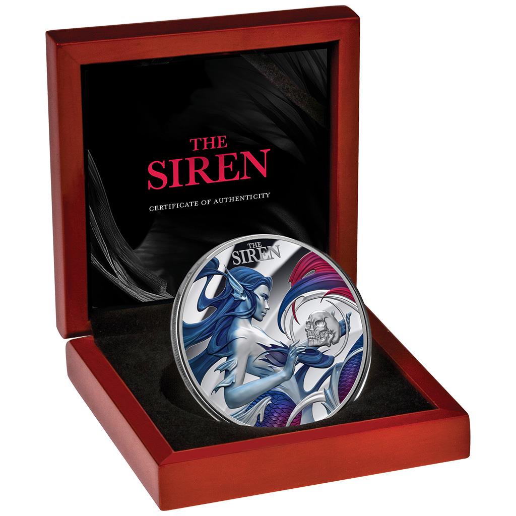 Niue 2023 $5 Mythical Creatures The Siren 2oz Silver Coloured Proof Coin