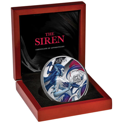 Niue 2023 $5 Mythical Creatures The Siren 2oz Silver Coloured Proof Coin