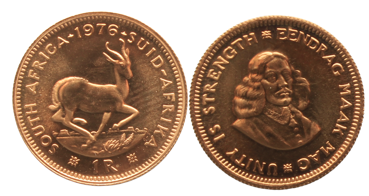 South Africa, 1976 Gold One Rand UNC