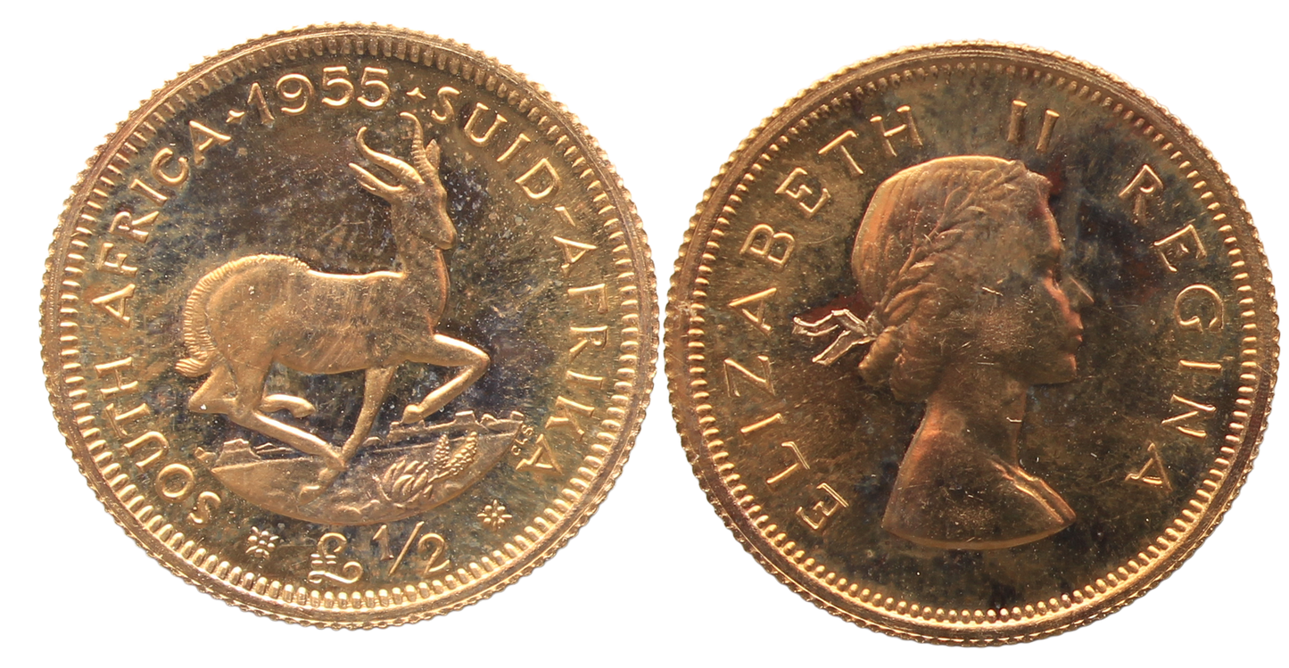 South Africa, 1955 Half Pound Proof
