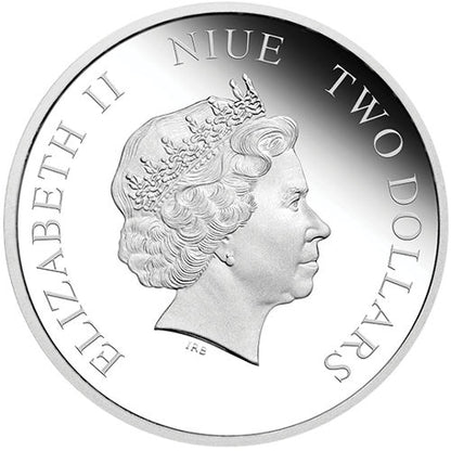 Niue 2016 $2 Star Wars Kylo Ren 1oz Silver Coloured Proof Coin