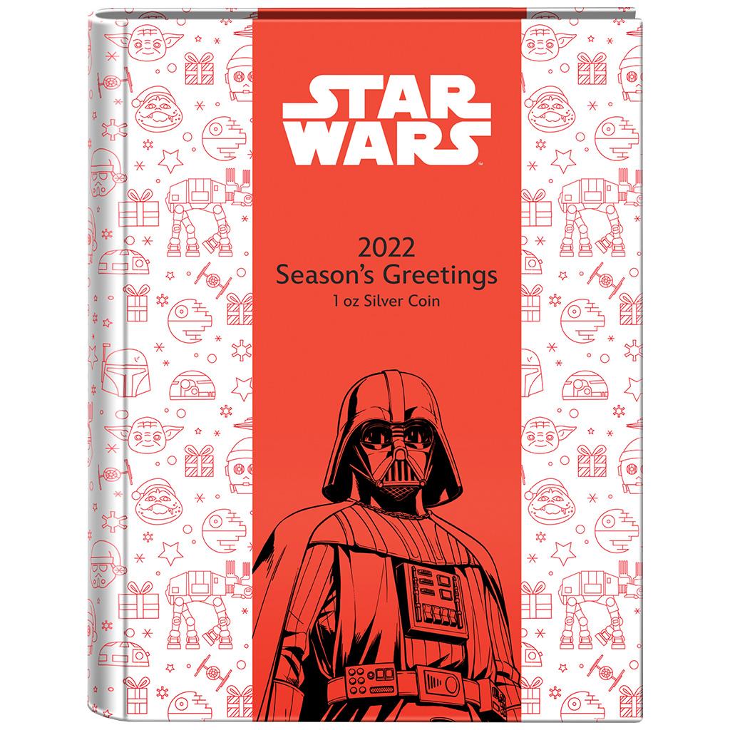 Niue 2022 $2 Star Wars Season's Greetings 1oz Silver Coloured Proof Coin