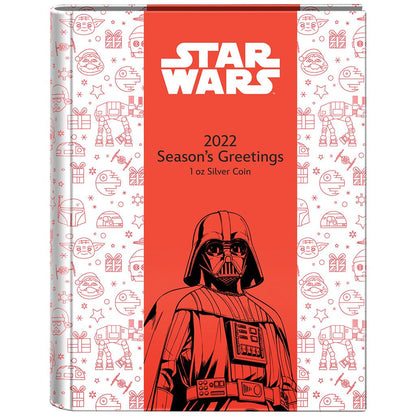 Niue 2022 $2 Star Wars Season's Greetings 1oz Silver Coloured Proof Coin