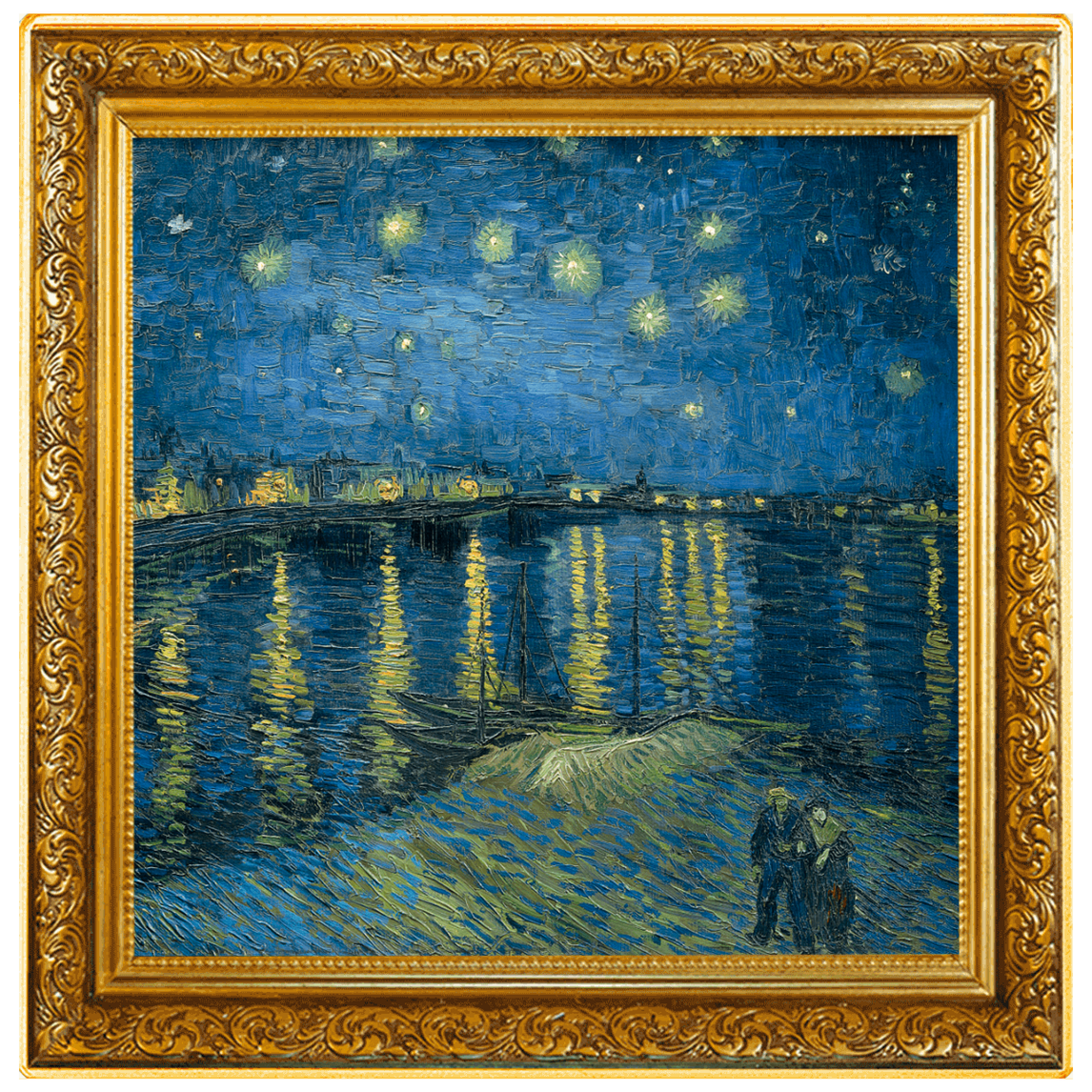 Niue 2023 $1 Vincent Van Gogh Starry Night Over The Rhone Selectively Gold Plated 1oz Silver Coloured Proof Coin