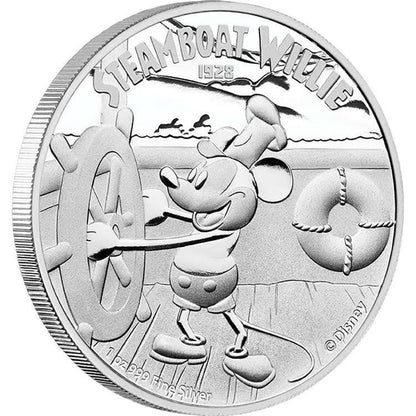 Niue 2014 $2 Disney Mickey Mouse Steamboat Willie 1oz Silver Proof Coin