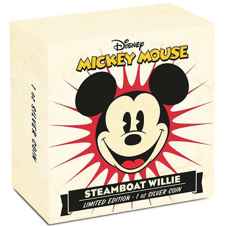 Niue 2014 $2 Disney Mickey Mouse Steamboat Willie 1oz Silver Proof Coin