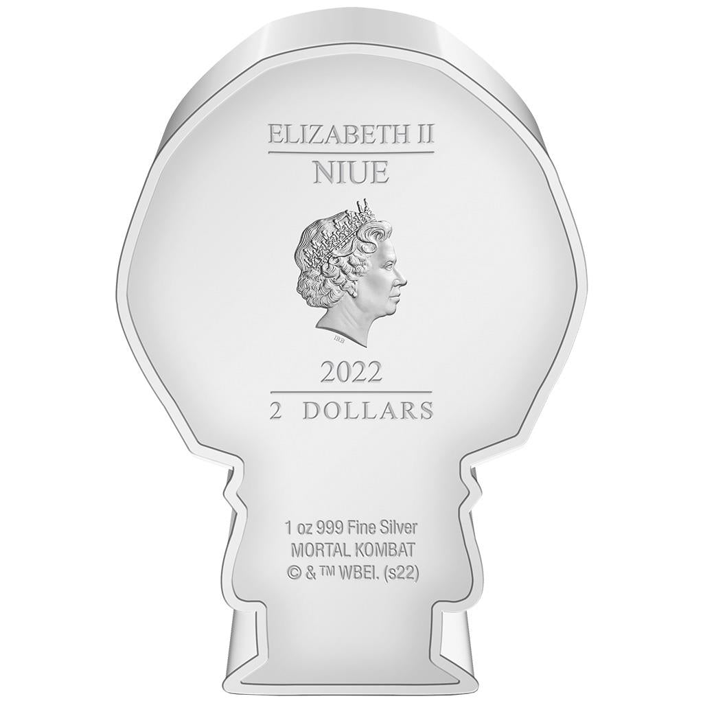 Niue 2022 $2 Chibi Mortal Kombat Sub-Zero Shaped 1oz Silver Proof Coin