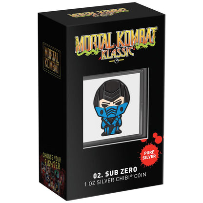 Niue 2022 $2 Chibi Mortal Kombat Sub-Zero Shaped 1oz Silver Proof Coin
