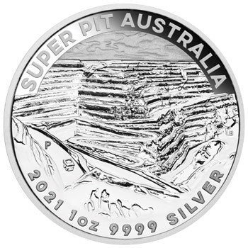 2021 $1 Super Pit Australia 1oz Silver BU Coin